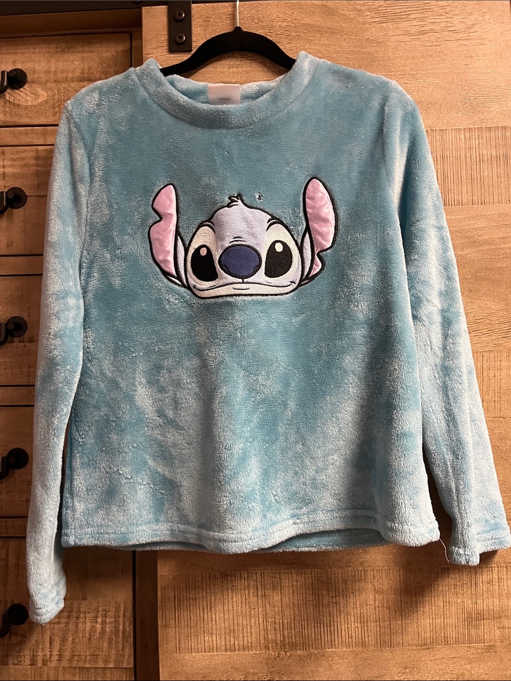 Blue Stitch Plush Pullover Top
